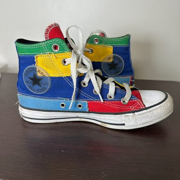 Converse Shoes Men Size 5 Chuck Taylor All Star High Multicolor Patchwork Casual - Picture 6 of 10